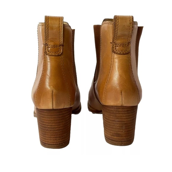 Madewell Womens 7.5 Pull On Chelsea Ankle Bootie Cognac Leather Distress Western - Picture 2 of 12